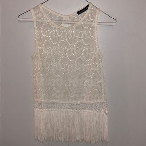 White lace tank top